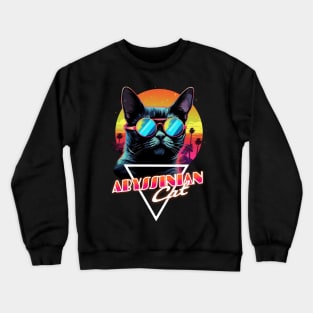 Retro Wave Abyssinian Cat Miami Shirt Crewneck Sweatshirt